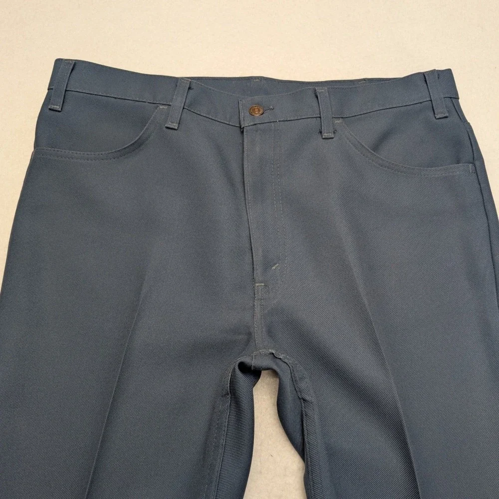 Vintage Levis Sta-Prest Action Slacks Mens 37x33 Slate Blue Straight Leg Pants